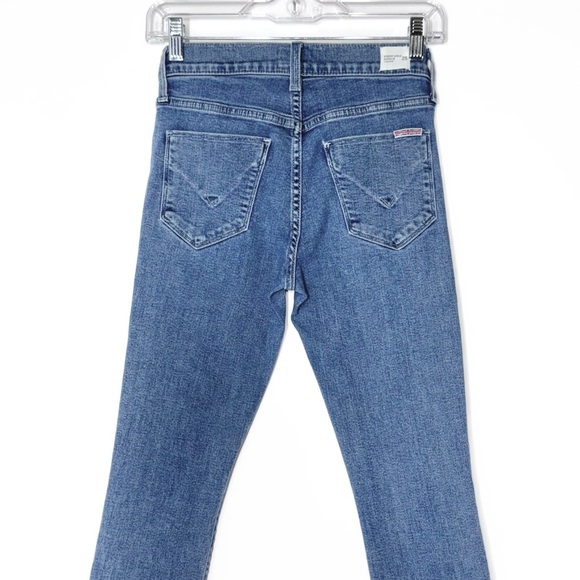 Hudson Fringe Hem Mid Rise Medium Wash Ankle Cropped Super Skinny Jeans Size 25 - Picture 8 of 12